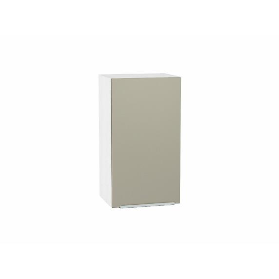 Шкаф верхний с 1-ой дверцей Фьюжн Silky Grey Белый 716*400*320