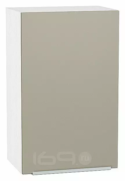 Шкаф верхний с 1-ой дверцей Фьюжн Silky Grey Белый 716*450*320