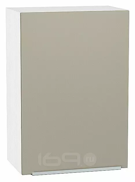 Шкаф верхний с 1-ой дверцей Фьюжн Silky Grey Белый 716*500*320
