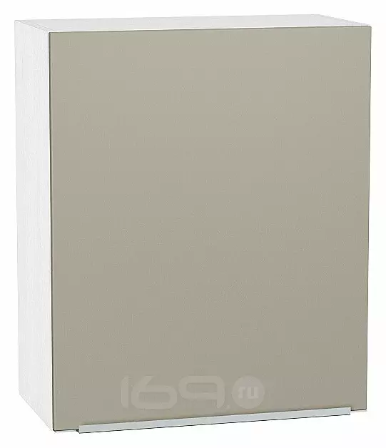 Шкаф верхний с 1-ой дверцей Фьюжн Silky Grey Белый 716*600*320