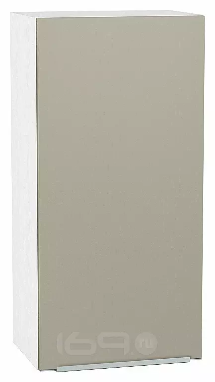 Шкаф верхний с 1-ой дверцей Фьюжн Silky Grey Белый 920*450*320