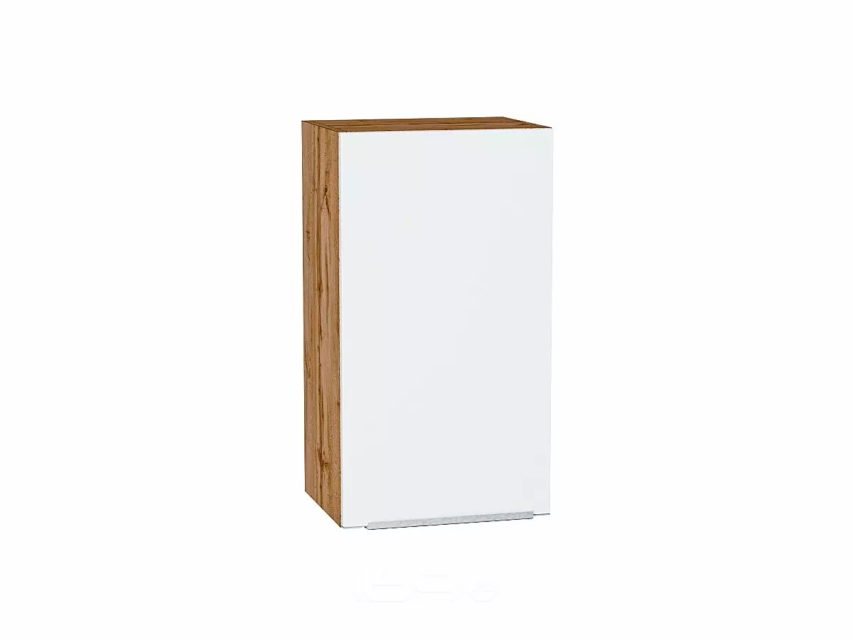 Шкаф верхний с 1-ой дверцей Фьюжн Silky White Дуб Вотан 716*400*320