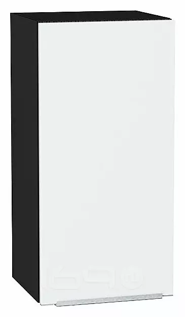 Шкаф верхний с 1-ой дверцей Фьюжн Silky White Graphite 716*350*320