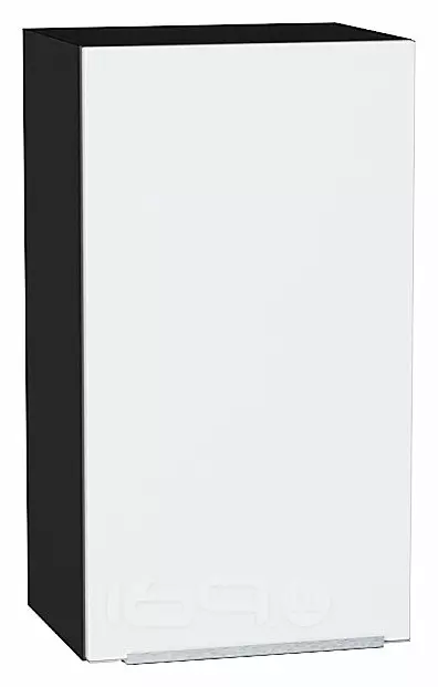 Шкаф верхний с 1-ой дверцей Фьюжн Silky White Graphite 716*400*320