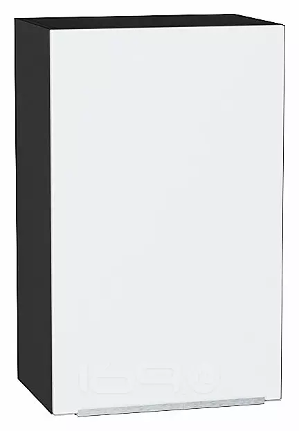Шкаф верхний с 1-ой дверцей Фьюжн Silky White Graphite 716*450*320