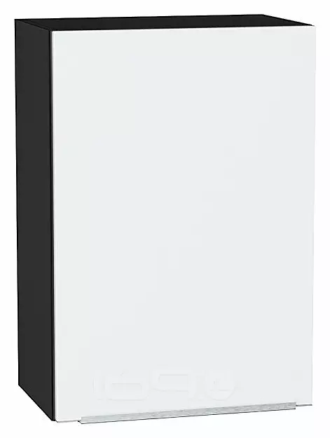 Шкаф верхний с 1-ой дверцей Фьюжн Silky White Graphite 716*500*320
