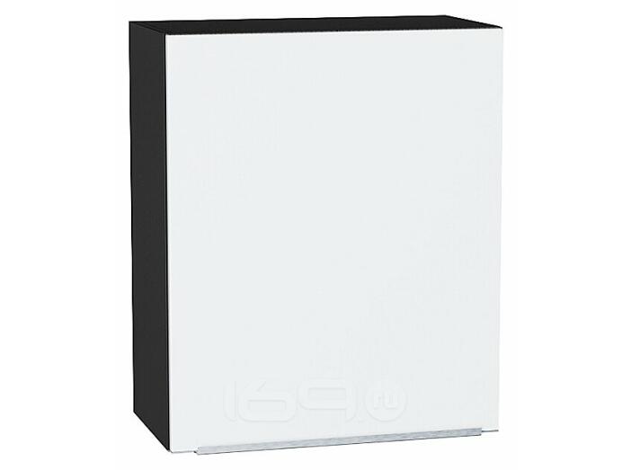 Шкаф верхний с 1-ой дверцей Фьюжн Silky White Graphite 716*600*320
