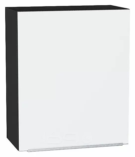 Шкаф верхний с 1-ой дверцей Фьюжн Silky White Graphite 716*600*320