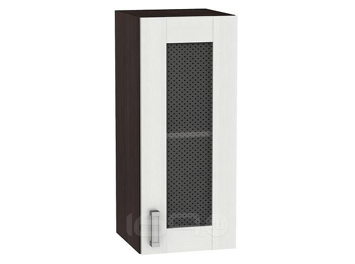 Шкаф верхний с 1-ой остекленной дверцей Лофт В 300 Snow Veralinga-Венге