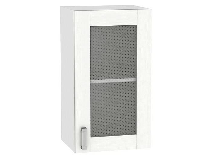 Шкаф верхний с 1-ой остекленной дверцей Лофт В 400 Snow Veralinga-Белый