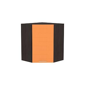 Шкаф верхний угловой Техно ВУ 590 Оранжевый металлик-Венге