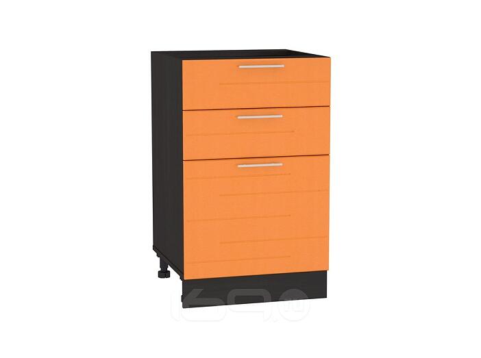 Шкаф нижний с 3-мя ящиками Техно Н 503 Оранжевый металлик-Венге