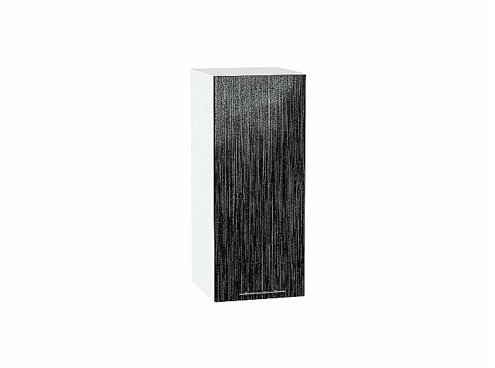 Шкаф верхний с 1-ой дверцей Валерия-М Черный металлик дождь Белый 716*300*318