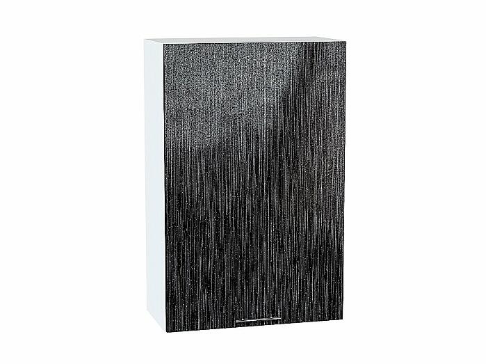 Шкаф верхний с 1-ой дверцей Валерия-М Черный металлик дождь Белый 920*600*318