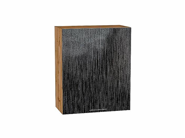 Шкаф верхний с 1-ой дверцей Валерия-М Черный металлик дождь Дуб Вотан 716*600*318