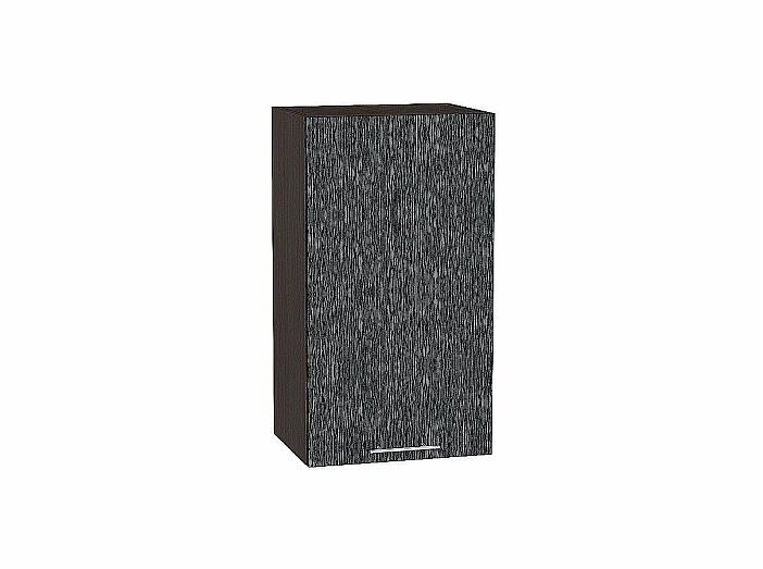 Шкаф верхний с 1-ой дверцей Валерия-М Черный металлик дождь Graphite