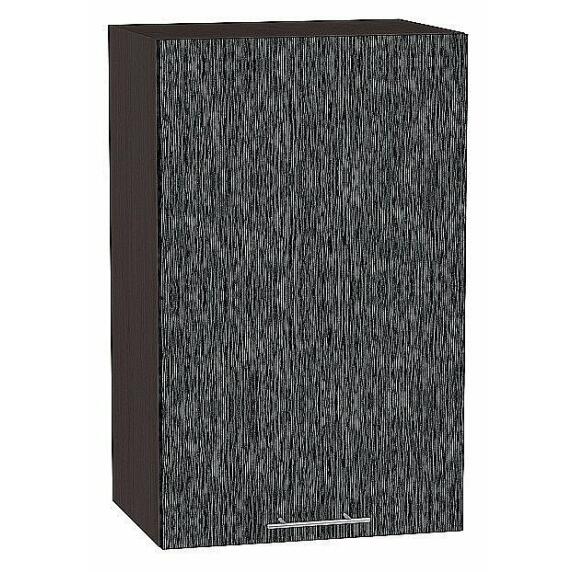 Шкаф верхний с 1-ой дверцей Валерия-М Черный металлик дождь Graphite 716*450*318