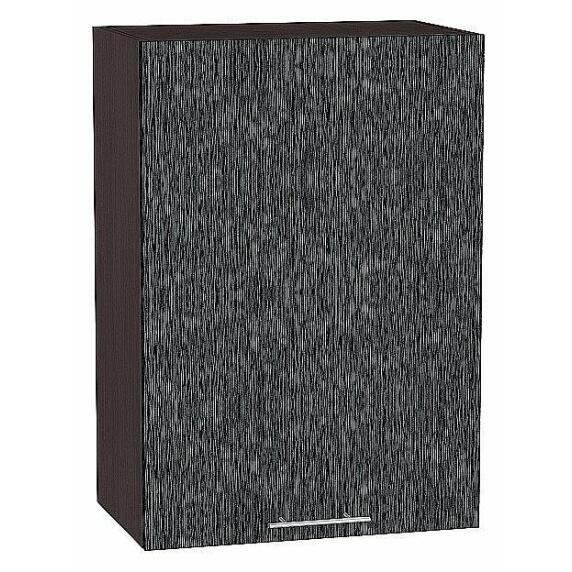 Шкаф верхний с 1-ой дверцей Валерия-М Черный металлик дождь Graphite 716*500*318