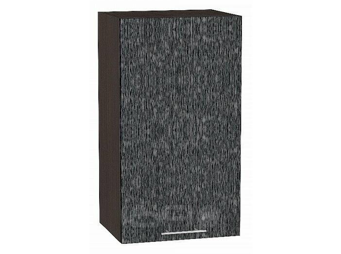 Шкаф верхний с 1-ой дверцей Валерия-М Черный металлик дождь Graphite 716*400*318