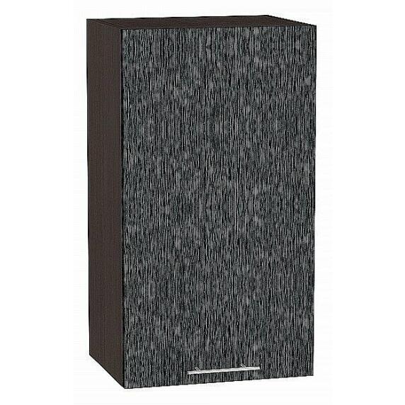 Шкаф верхний с 1-ой дверцей Валерия-М Черный металлик дождь Graphite 716*400*318