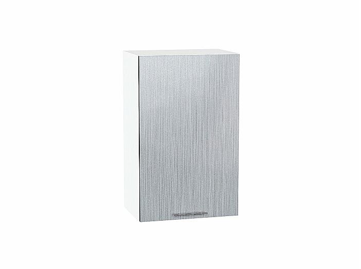 Шкаф верхний с 1-ой дверцей Валерия-М Серый металлик дождь светлый Белый 716*450*318