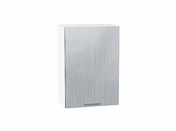 Шкаф верхний с 1-ой дверцей Валерия-М Серый металлик дождь светлый Белый 716*500*318
