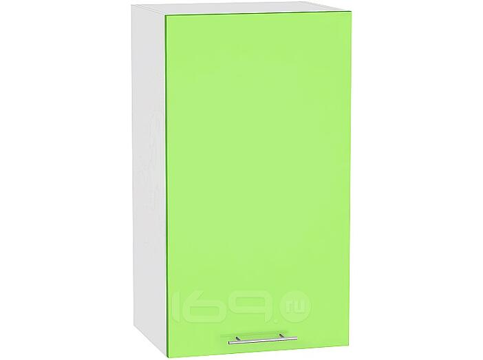 Шкаф верхний с 1-ой дверцей Валерия-М В 409 Салатовый глянец-Белый