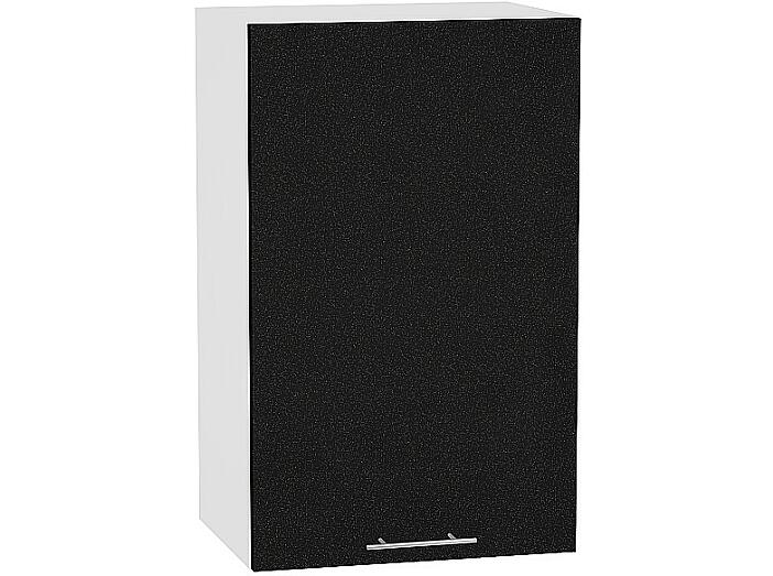 Шкаф верхний с 1-ой дверцей Валерия-М В 450 Черный металлик-Белый