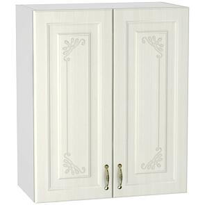 Шкаф верхний с 2-мя дверцами Виктория В 600 Белый сандал-Белый