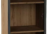Шкаф верхний с 1-ой остекленной дверцей Черный/Дуб Вотан Полки ЛДСП 920*400*322