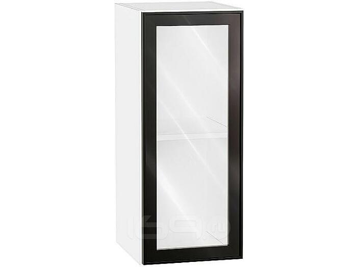 Шкаф верхний с 1-ой остекленной дверцей Эйр Black Silk/Белый 716*300*320