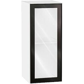 Шкаф верхний с 1-ой остекленной дверцей Эйр Black Silk/Белый 716*300*320