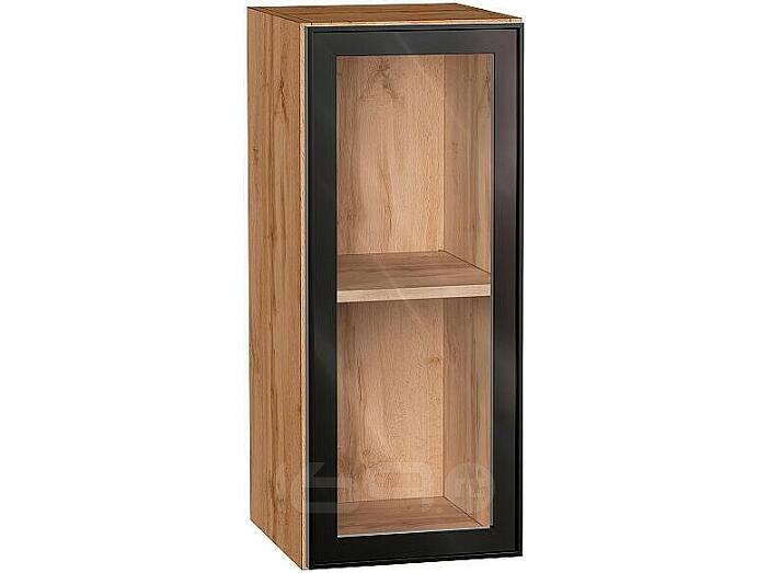Шкаф верхний с 1-ой остекленной дверцей Эйр Black Silk/Дуб Вотан 716*300*320