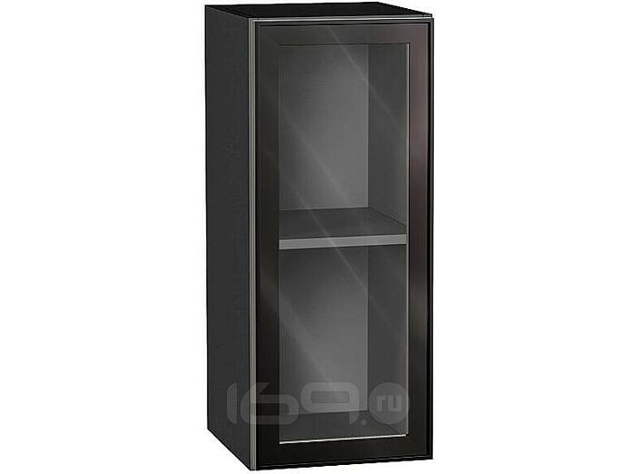 Шкаф верхний с 1-ой остекленной дверцей Эйр Black Silk/Graphite 716*300*320