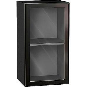 Шкаф верхний с 1-ой остекленной дверцей Эйр Black Silk/Graphite 716*400*320