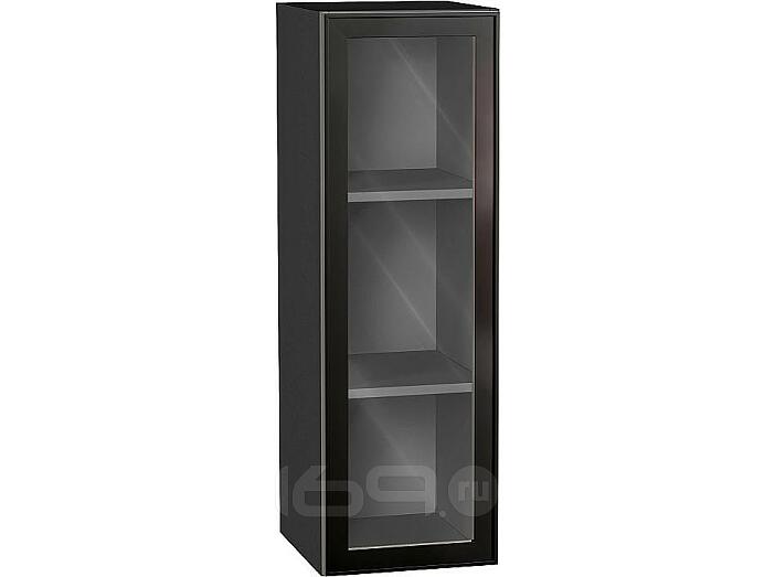 Шкаф верхний с 1-ой остекленной дверцей Эйр Black Silk/Graphite 920*300*320