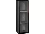 Шкаф верхний с 1-ой остекленной дверцей Эйр Black Silk/Graphite 920*300*320