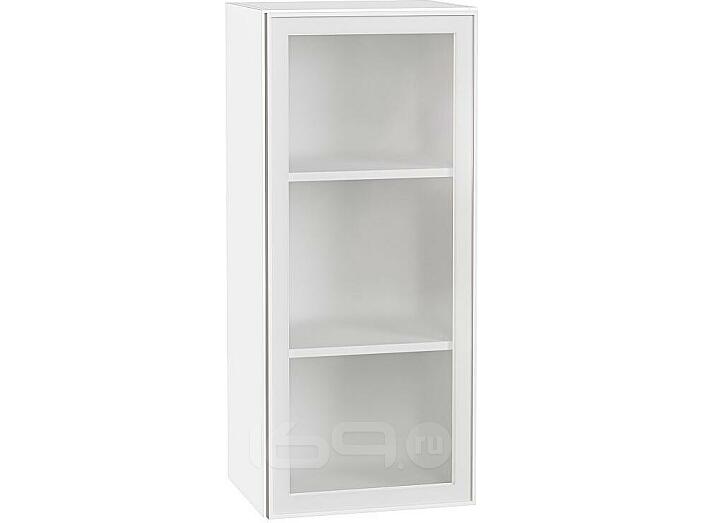 Шкаф верхний с 1-ой остекленной дверцей Эйр White Silk/Белый 920*400*320