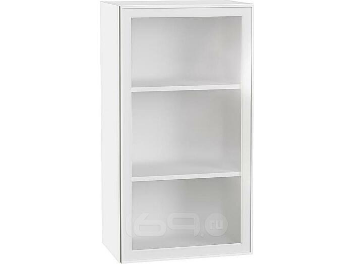 Шкаф верхний с 1-ой остекленной дверцей Эйр White Silk/Белый 920*500*320