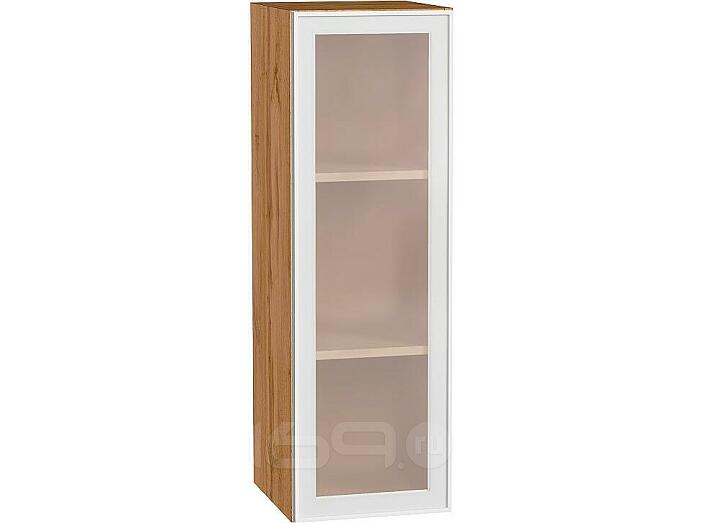Шкаф верхний с 1-ой остекленной дверцей Эйр White Silk/Дуб Вотан 920*300*320