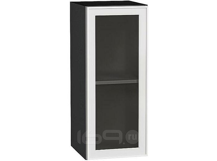 Шкаф верхний с 1-ой остекленной дверцей Эйр White Silk/Graphite 716*300*320