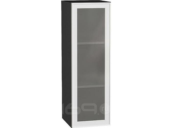 Шкаф верхний с 1-ой остекленной дверцей Эйр White Silk/Graphite 920*300*320