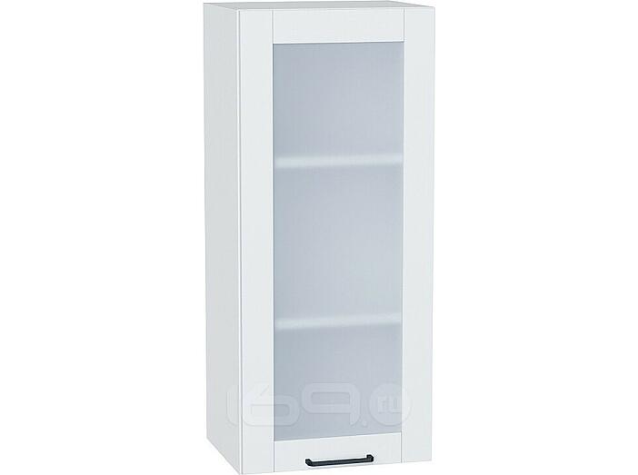 Шкаф верхний с 1-ой остекленной дверцей Флэт Плюс White In 2S/Белый 920*400*318