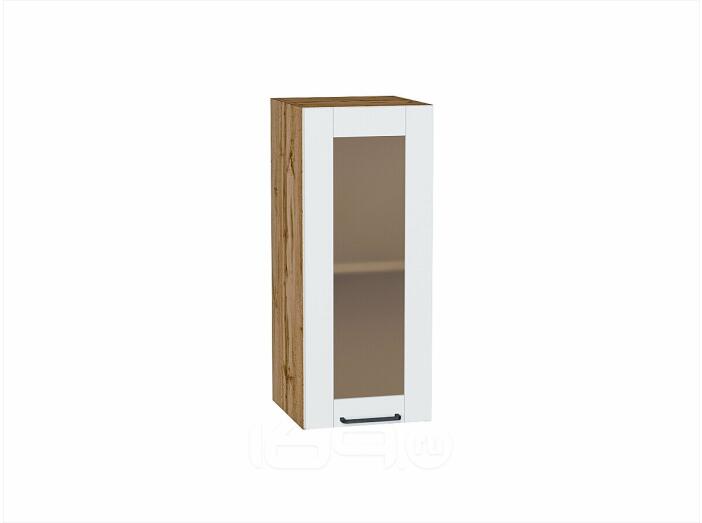 Шкаф верхний с 1-ой остекленной дверцей Флэт Плюс White In 2S/Дуб Вотан 716*300*318