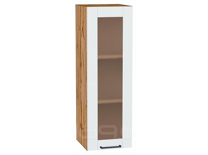 Шкаф верхний с 1-ой остекленной дверцей Флэт Плюс White In 2S/Дуб Вотан 920*300*318