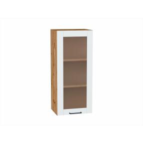 Шкаф верхний с 1-ой остекленной дверцей Флэт Плюс White In 2S/Дуб Вотан 920*400*318