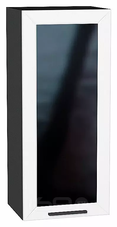 Шкаф верхний с 1-ой остекленной дверцей Глетчер Айленд Силк Graphite 920*400*318