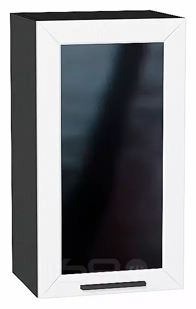 Шкаф верхний с 1-ой остекленной дверцей Глетчер Айленд Силк Graphite 716*400*318