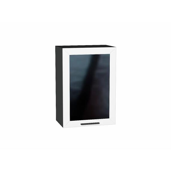 Шкаф верхний с 1-ой остекленной дверцей Глетчер Айленд Силк Graphite 716*500*318