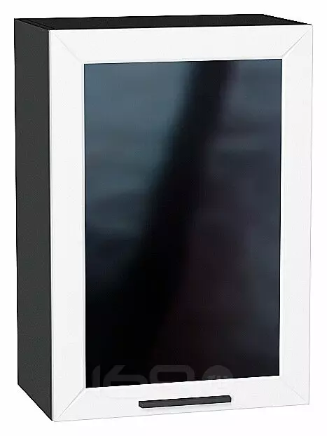 Шкаф верхний с 1-ой остекленной дверцей Глетчер Айленд Силк Graphite 716*500*318